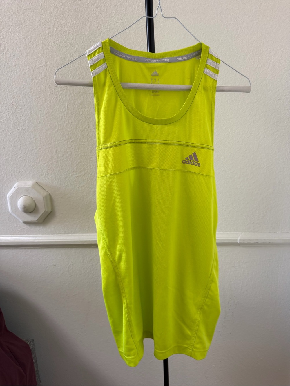 adidas Menโs Neon Yellow Performance Running Tank